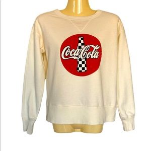 Coca-Cola Checkerboard Sweatshirt Coke Logo Retro Memories Nostalgic Cream Small